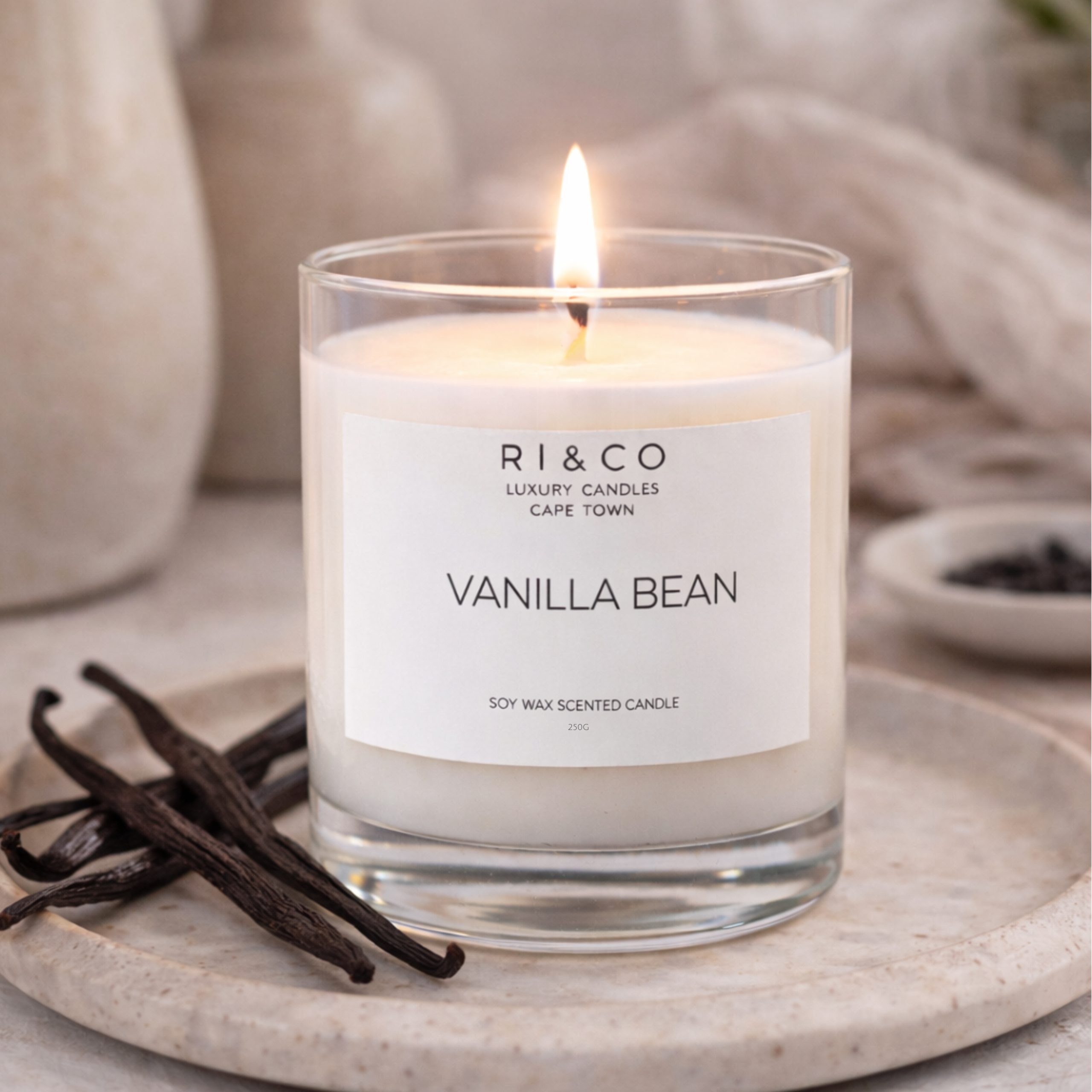 Vanilla Bean scented candle 250g